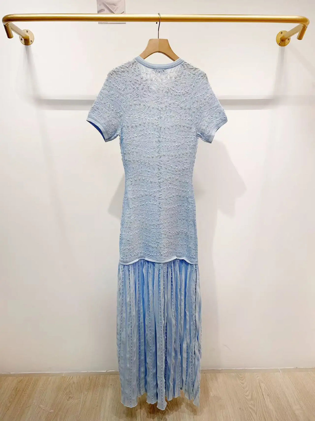Lace knit midi dress