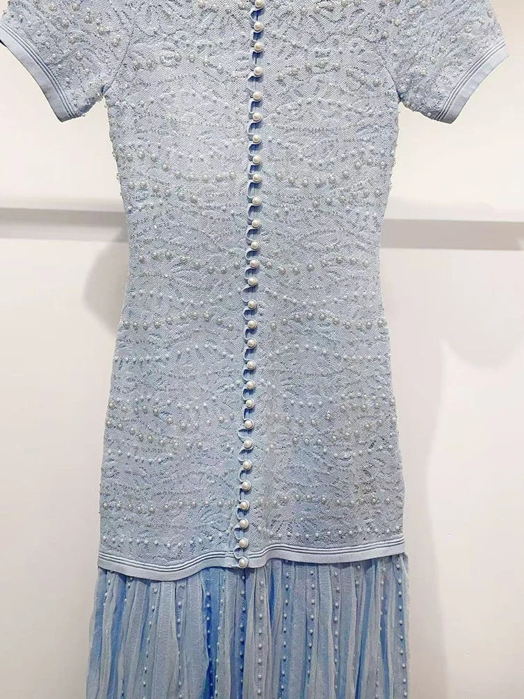 Lace knit midi dress