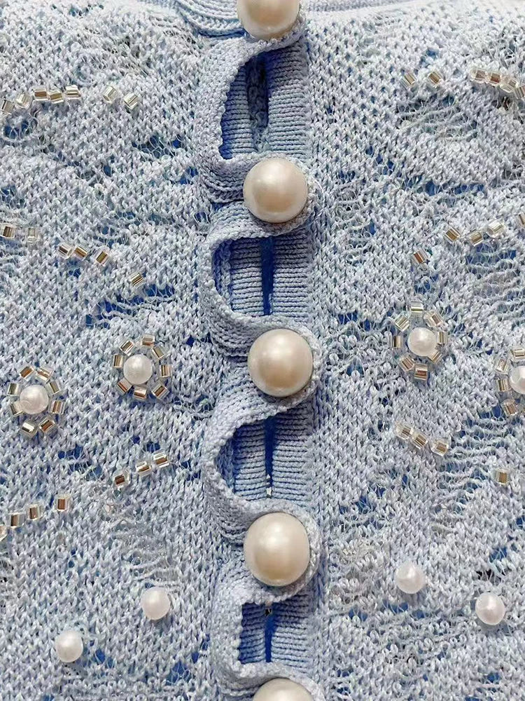 Lace knit midi dress