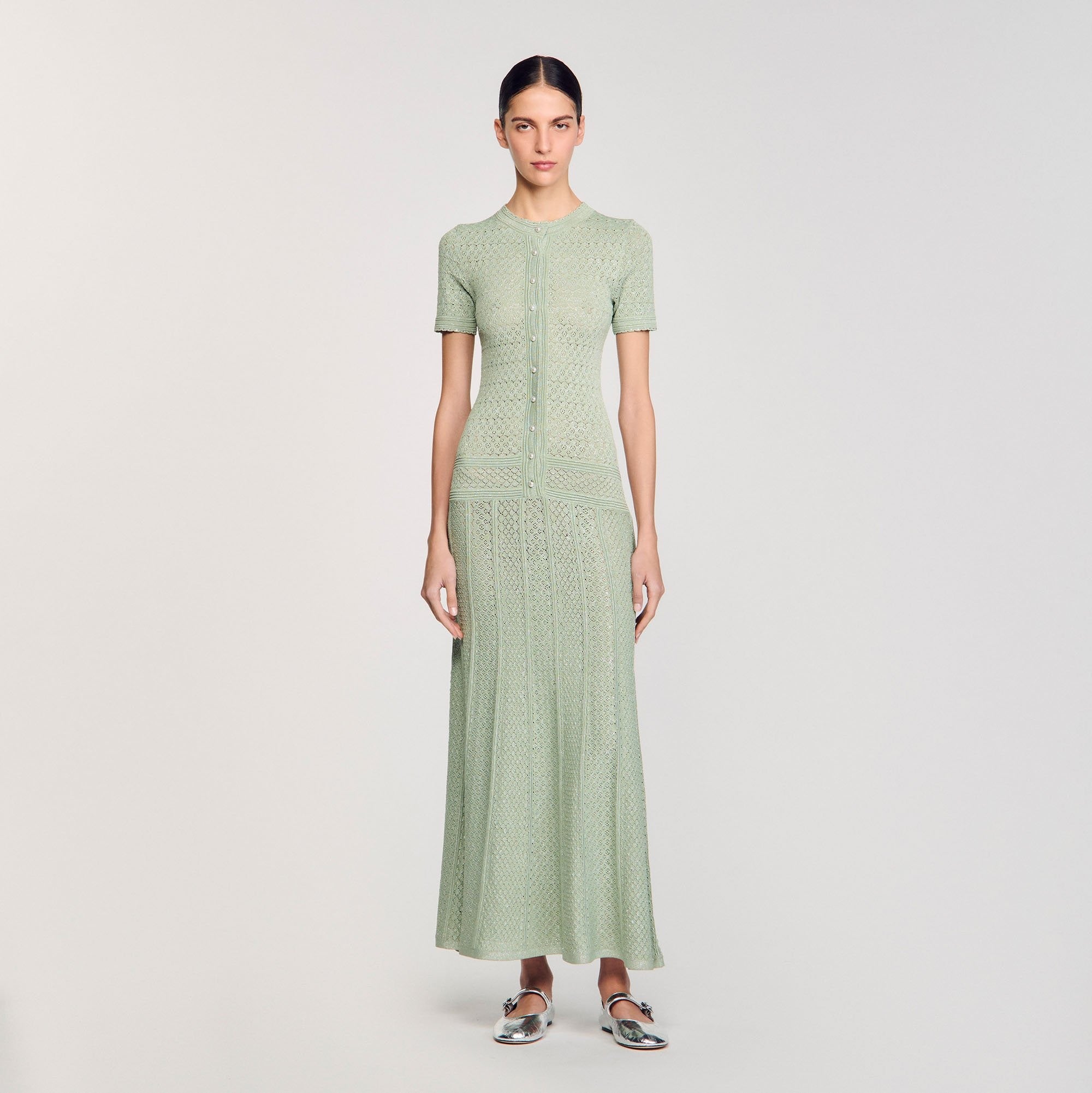 Sandro green glitter dress